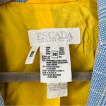 Escada Vintage Light Blue Yellow Plaid Single Button Wool Silk Blazer Jacket 36 Size 6 Photo 2