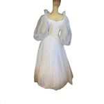 ALFRED BOSAND VINTAGE 1980'S WHITE & GOLD GLITTER DOTS BALL GOWN (M) Size M Photo 2