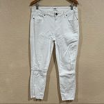 Paige  Jeans white verdugo crop raw hemline skinny jeans Photo 6