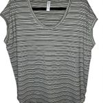 Athleta Cloudlight Stratus Tee Size L White and Black Striped Photo 1