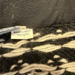 VTG 100% Wool Sweater XS Nepal 1/4 Zip Snowflakes Thick Fisherman Cozycore Cabin Black Photo 7