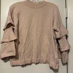 Mud Pie  Tiered Ruffle Sleeves Sweater pale pink size L Photo 0