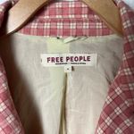 Free People Pink Cream Long Sleeve Button Waist Tie Olivia Gingham Blazer M Photo 15