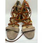 Marc Fisher Rayz Sandal Women Size 10 Boho Multicolor Tan Strappy Tassel Detail Photo 5