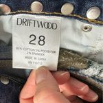 Driftwood  High Rise Camo Embroidered Studded Raw Hem Blue Jeans Womens 28 Jackie Photo 9