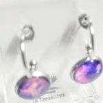 Purple and Pink Nebula Galaxy Hoop Earrings Photo 1