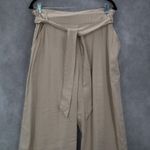 Evolutionary Tan Ruffle Pull On Wide Leg Belt Boho Comfy Trouser Pants L Large Photo 3