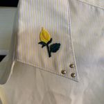 Las Olas Vintage  Yellow Rose Appliqué Button Down Size M Photo 4