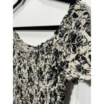 American Eagle  Off Shoulder Smocked Floral Ruffle‎ Tiered Dress Black Cream L Photo 1