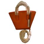 Dooney & Bourke  purse Orange Woven Leather Tote Bag With Tag & Strap NWT‎ Photo 3