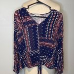 Wrangler  Navy and Red Patterned Blouse Photo 0