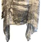 Tempo Paris Poncho Top Womens S/M Silk 2 layers Gray Marbled Artsy Boho Flowy Photo 2