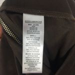 Good American  Chocolate Brown Faux Suede Pant Size 8 Boss Split Hem Straight Leg Photo 6