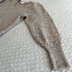 Old Navy  Pointelle Knit Wool Blend Pullover Long Sleeve Sweater Beige Size L Photo 5