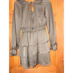 Altar'd State Alter’d State Sage Green Tiered Mini Dress Smocked Waist Long Sleeve Size M Photo 2