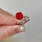 Boutique Rose & Pearl Silver Infinity Ring “Christianne” Femme Classic Bridal Romantic Elegant Gothic Photo 10