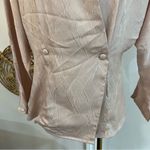 Amanda Smith Vintage Pink Satin Blouse Textured Long Sleeve Button Top Sz 10 Photo 3
