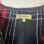 Democracy Women's XL Red Black Plaid Fringe Wrap Vest Open Front Photo 4