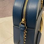 Versace  Virtus Shoulder Bag Blue Color Block with Gold Hardware EUC Photo 5