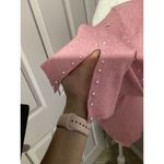 Luxe Moda Beaded Ribbed Pink Long Sleeve Top Size XL Photo 3