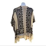 Flying Tomato Western Boho Poncho Sweater with Fringe Size Small/Medium Photo 2