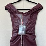 House Of CB House of‎ CB 'Raven' Mulberry Vegan Leather Corset Dress NWT size XS Photo 13
