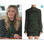 SALONI Rina Silk Blend Metallic Polka Dot Mini Sheath Dress Size 2 Black Photo 15