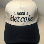 I Need a Diet Coke Embroidered Hat White / Black NWT Photo 0