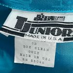 Vintage TJunior Tunic Blouse Shirt Top Womens XL Rare 80s Blue Back Fan‎ Retro Size L Photo 3