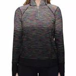 Kirkland Signature Kirkland Multi Color Rainbow 1/4Zip Up With thumb holes Sweater size medium Photo 0