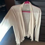 Max Mara  open front cardigan ivory ribbed drape front Medium flax linen Photo 1