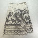 Soft Surroundings  Midi Skirt Womens PXS Grey White Crochet Floral Artsy‎ flawed Photo 0