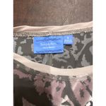 Vera Wang Burnout Mesh Pink Charcoal Semi-Sheer Layered Long Sleeve Top Whimsigoth Moody Photo 4