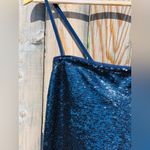 Free People Time to Shine Navy Blue Sequin Slip Dress Photo 5