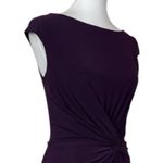 Ralph Lauren Lauren Sheath Dress Knot Front Boatneck Jersey Plum Women’s Size 6 Photo 5