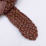 Talbots Vintage  Woven Genuine Leather Studded Belt Size Small Bohemian Argentina Photo 3