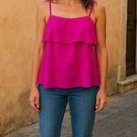 Lilly Pulitzer Pink Sunset Top 100% Silk Mambo Pink Tank Top Size XS Photo 0