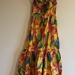 Farm Rio  Yellow Beaks & Bananas Print Cotton Maxi Sundress Size Medium Photo 9