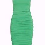 Babaton Aritzia Contour Ruched Short Sleeve Midi Dress in Nature Green 2XS Photo 0