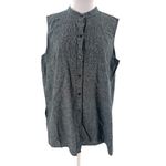 Eileen Fisher  Hemp Organic Cotton Grid Mandarin Collar Shirt Sz 1X Photo 2