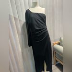 ZESICA one shoulder long sleeve ruched dress ✨ Black Size XL Photo 12