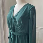 JJ's House Dark Green Chiffon Long Sleeve Formal Gown Dress Prom Bridesmaid 10 Photo 4