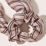 NEW Scrunchie Scarf Striped Pattern Satin Hair Tie Photo 1