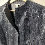 Chico's Jacket Kimberly Reversible Midnight Lava Leather Animal Snake Print M Photo 3