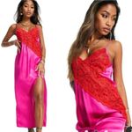 Topshop NWT Contrast Lace Color Block Slip Dress In Pink Photo 2