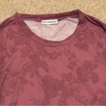 Floral Mauve Long Sleeve Top sweatshirt Purple Size M Photo 3