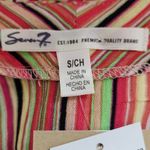 Seven7  Striped Button Down Top NWT Size Small Striped Pink and Green Blouse Photo 5