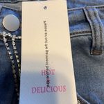 Hot & Delicious Rhinestone Fringe Jeans Y2K Inspired Distressed Womens Small NWT Photo 13