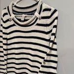 Chico's Black and White Striped Cowl Neck Sweater Photo 2