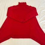 Chico's  size 2/L red cowl neck long sleeve shark bit hem tunic sweater EUC Photo 1